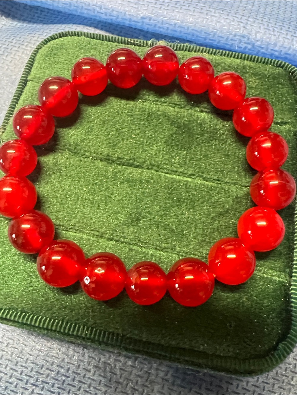 Red agate Bead Stretch Bracelet